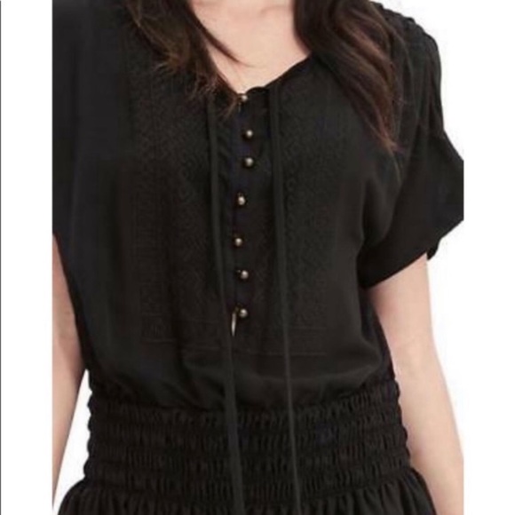 NWOT spring summer minimalist RARE Banana Republic embroidered gathered dress - Picture 3 of 8